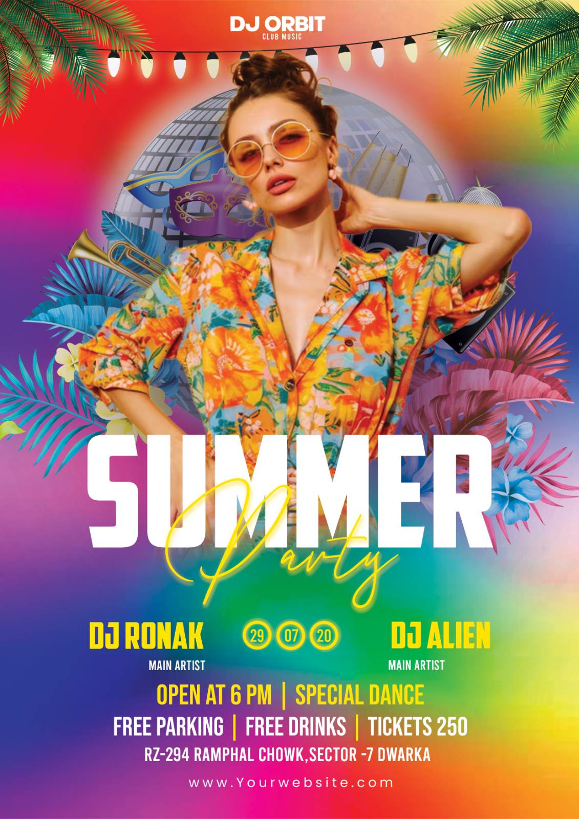 Nightclub Summer Party Promotional Flyer-PSD