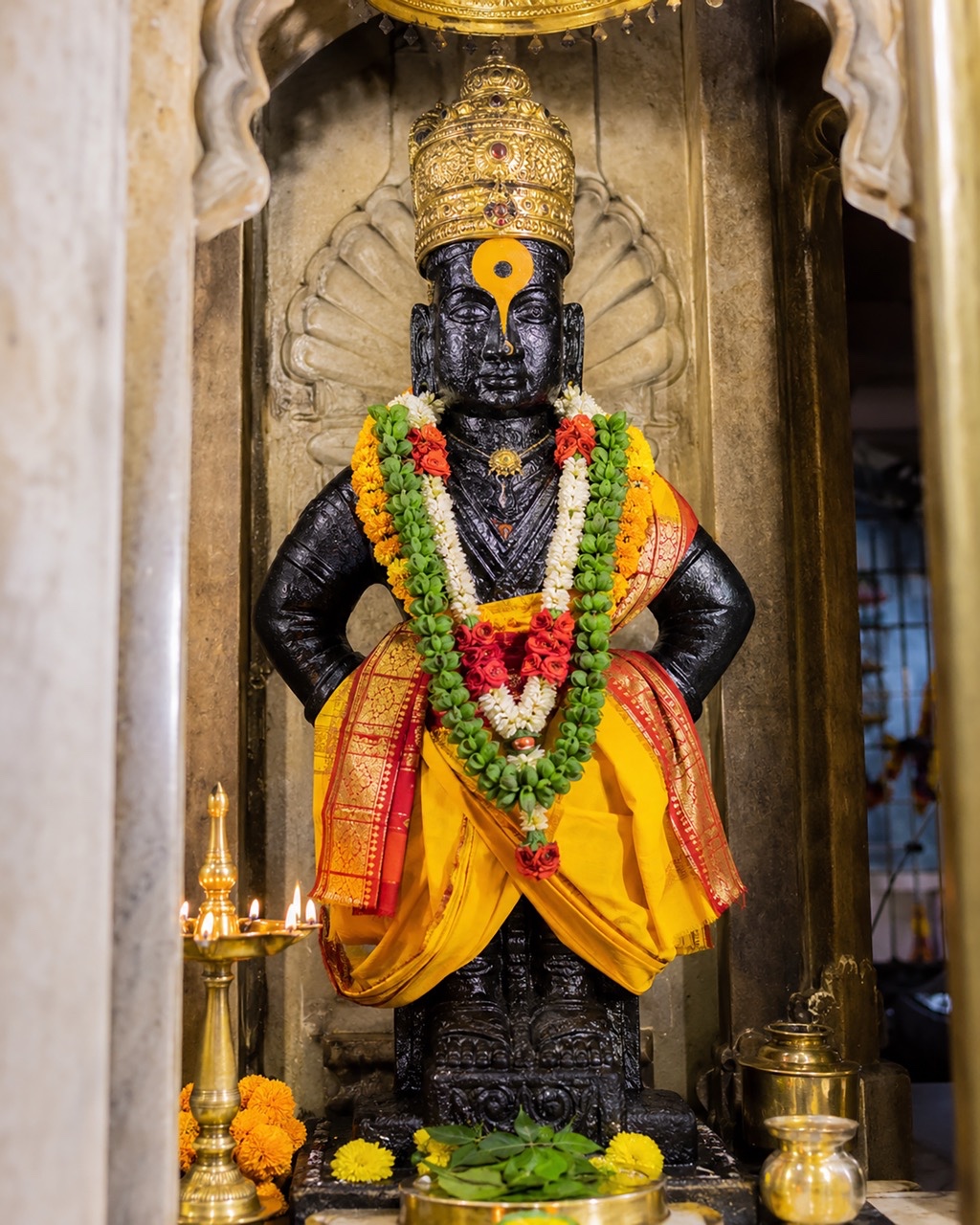 Lord Vitthal Idol Decorated Inside Traditional Temple Sanctum | Royalty-Free image | Pixlaris