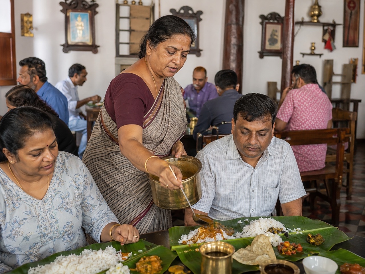 Traditional Home-Style Restaurant Serving Banana Leaf Meals | Royalty-Free image | Pixlaris