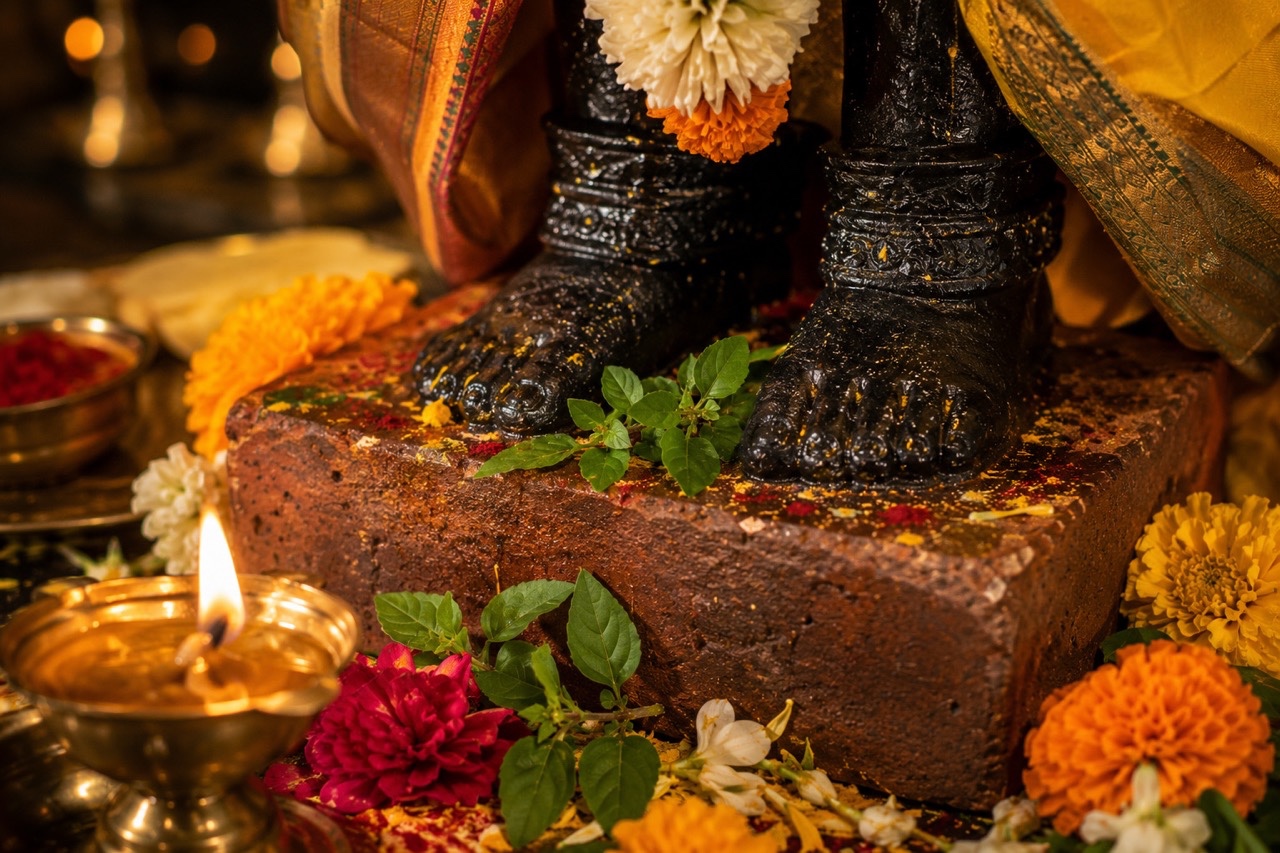 Sacred Feet of Lord Vitthal Idol Standing on Holy Brick | Royalty-Free image | Pixlaris