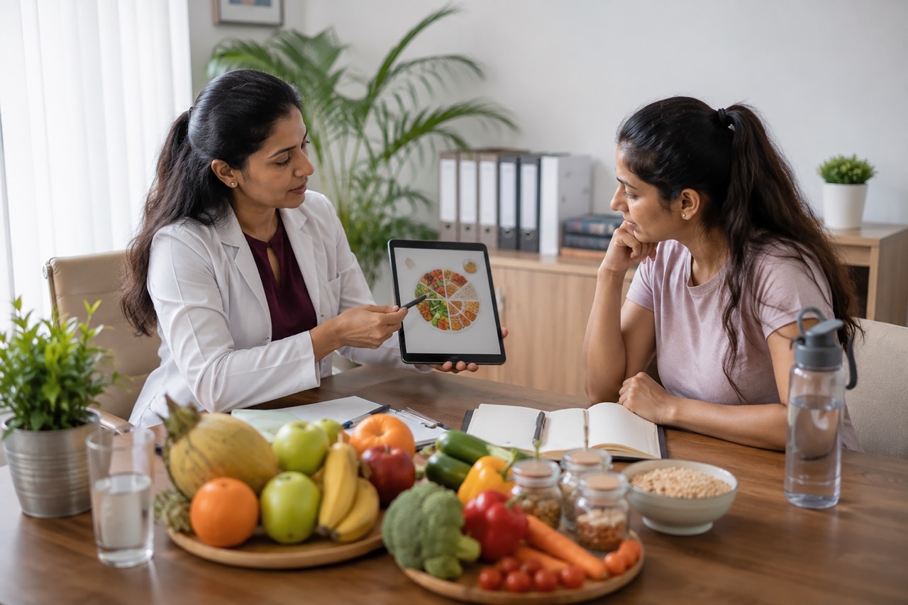 Nutritionist Explaining Healthy Diet Plan During Wellness Consultation | Royalty-Free image | Pixlaris