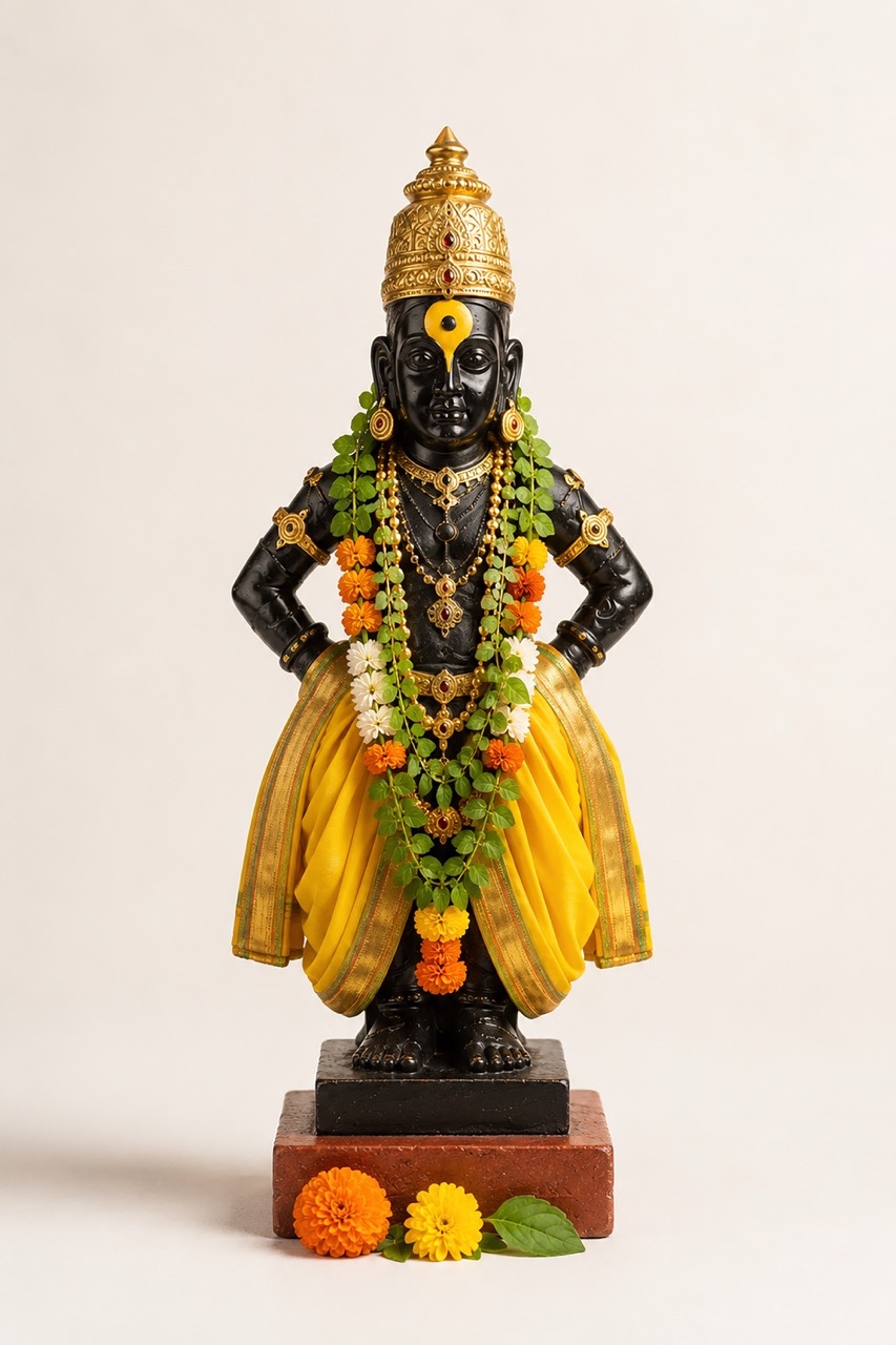 Lord Vitthal Idol Isolated on White Background | Royalty-Free image | Pixlaris