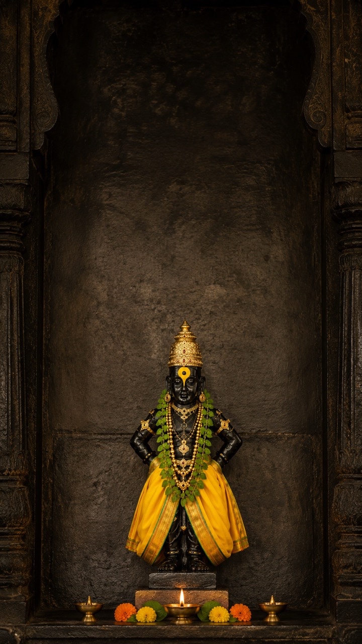 Full-Length Lord Vitthal Idol Inside Ancient Temple Shrine | Royalty-Free image | Pixlaris