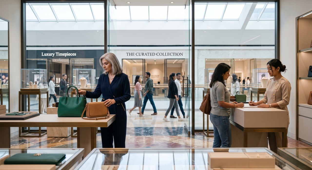 Luxury Handbag Boutique in Shopping Mall with Customer Service
