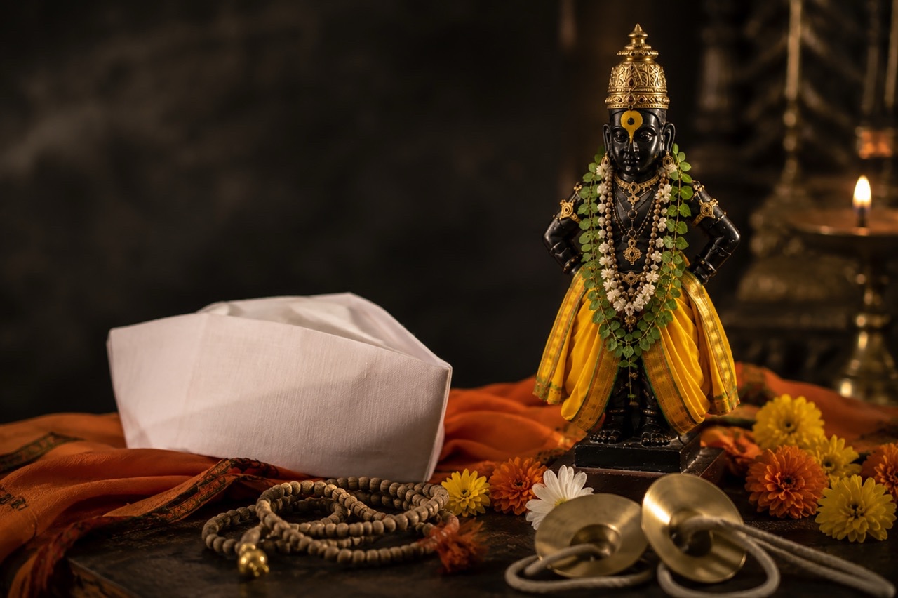 Lord Vitthal Idol with Traditional Warkari Devotional Symbols | Royalty-Free image | Pixlaris