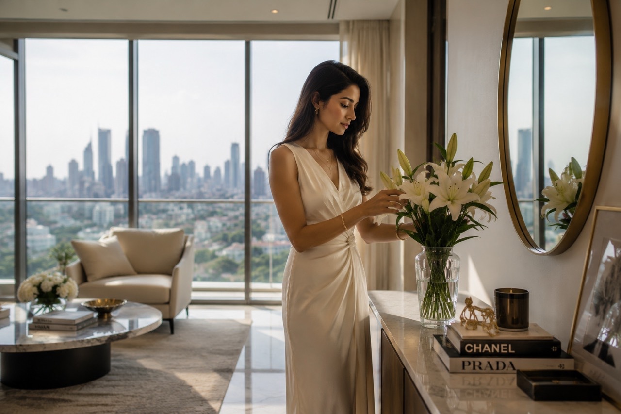 Elegant Woman Relaxing With Coffee by Sunset Window | Royalty-Free image | Pixlaris