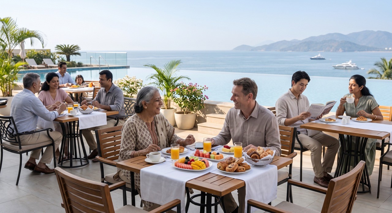 Luxury Seaside Resort Breakfast Terrace with Ocean View