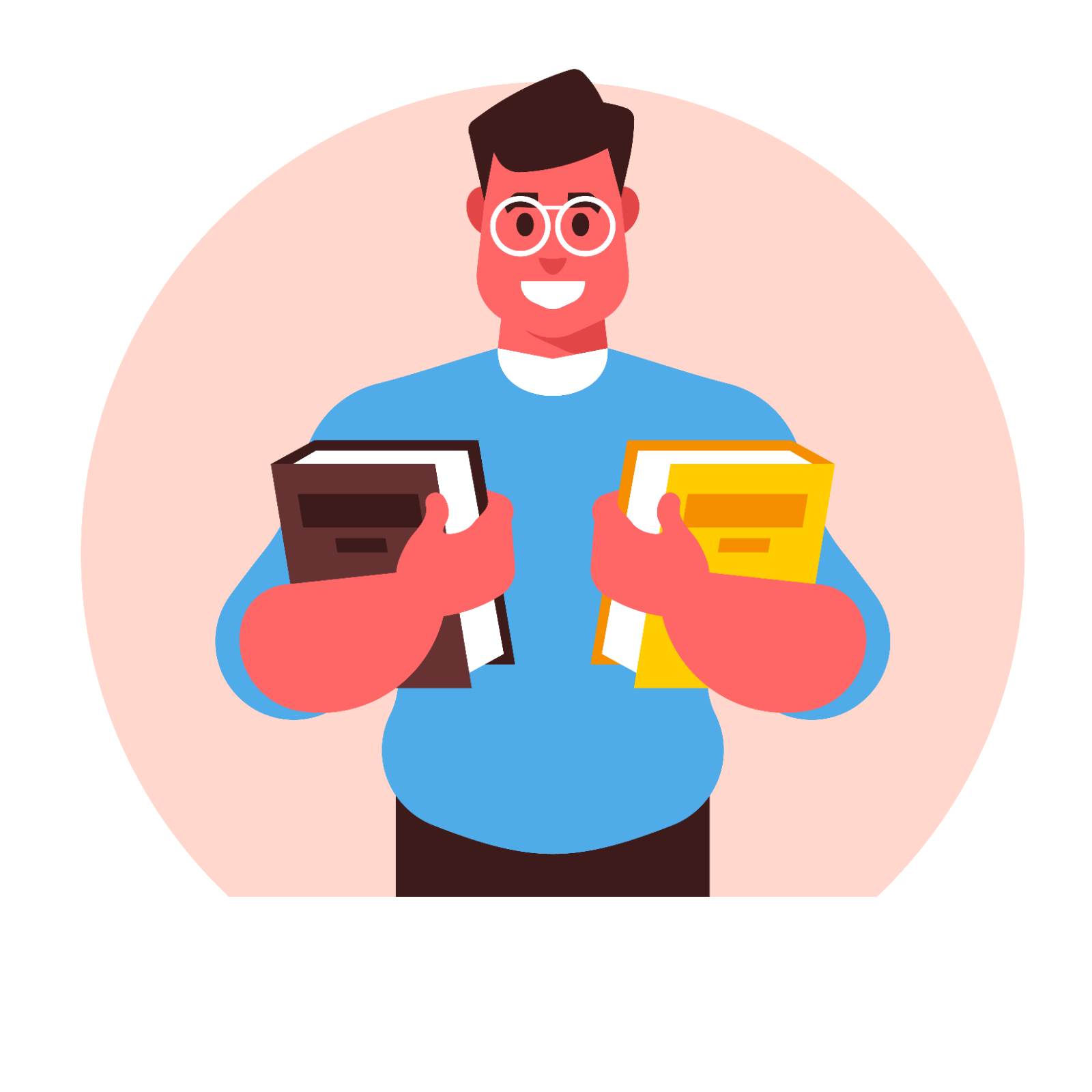 librarian with two books illustration character