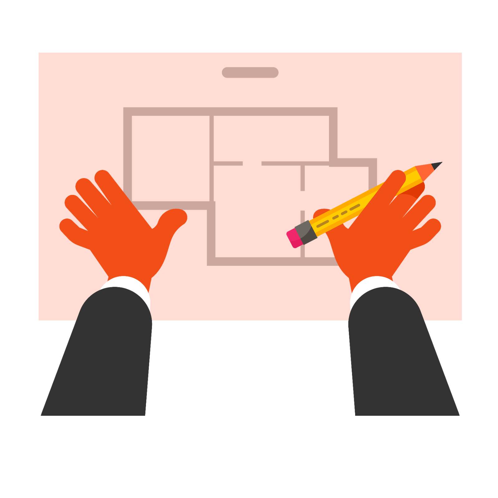 Engineer Designing Residential Floor Plan